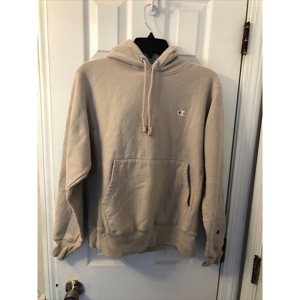 Vintage Champion Brown Blank Reverse Weave Hoodie Sweatshirt Size Small